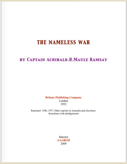 1.The Nameless War by Captain Archibald.H.Maule Ramsay- The.Nameless.War (archive.org)