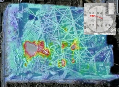FIG. 26&7-Aerial IR Thermal Image of Reactor 3, w-Detailed Lid Insert